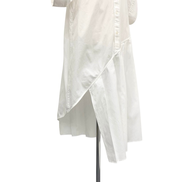 HYKE ハイク BUTTON-DOWN SHIRT DRESS アシンメトリー シャツワンピース ホワイト 1 241-16205