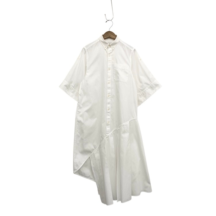 HYKE ハイク BUTTON-DOWN SHIRT DRESS アシンメトリー シャツワンピース ホワイト 1 241-16205