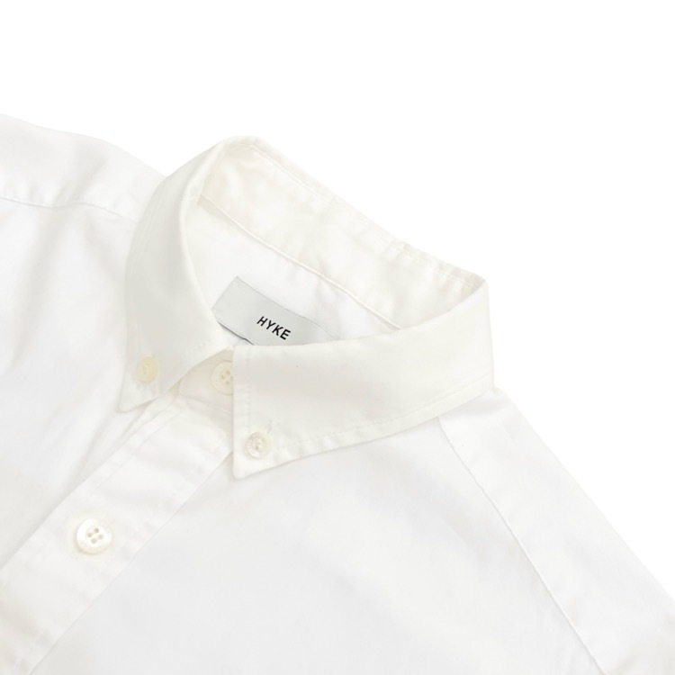 HYKE ハイク BUTTON-DOWN SHIRT DRESS アシンメトリー シャツワンピース ホワイト 1 241-16205