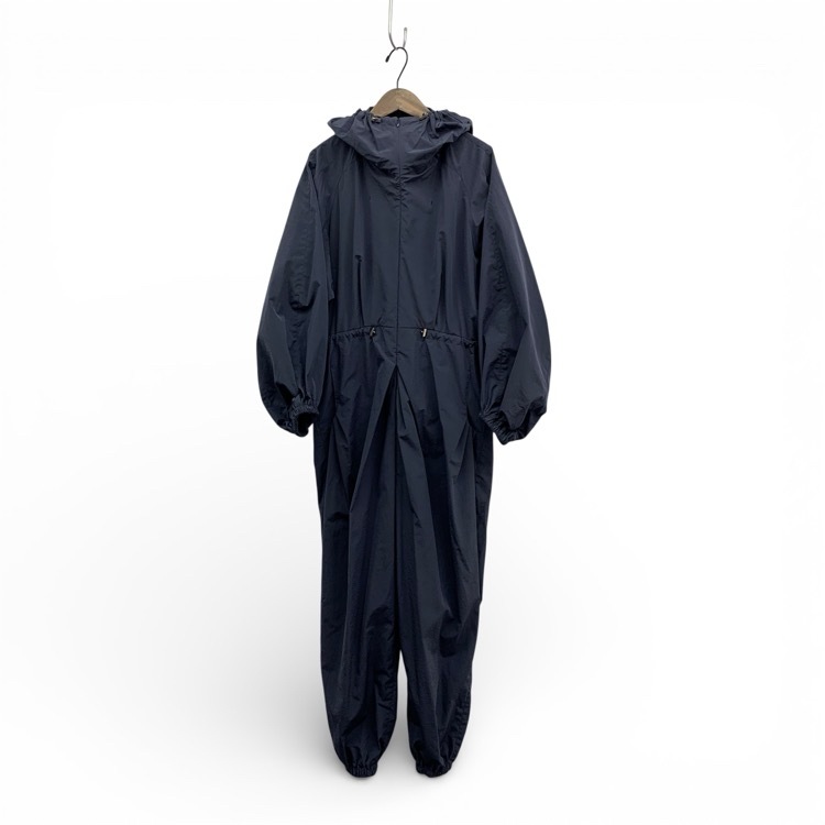 Mame Kurogouchi マメクロゴウチ Split Yarn Hooded Jump Suit スプリットヤーン ジャンプスーツ オールインワン ネイビー 1 MM25SS-OA013