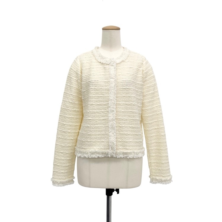 FOXEY フォクシー ニットジャケット エクレア アイボリー 38 44884-KAJOE