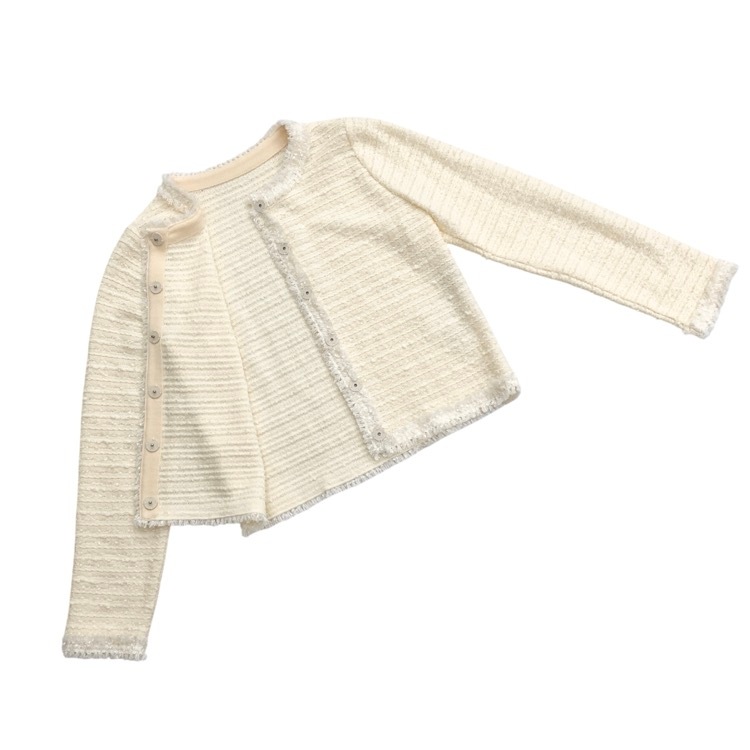 FOXEY フォクシー ニットジャケット エクレア アイボリー 38 44884-KAJOE