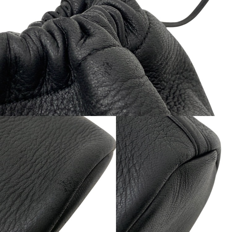 Aeta アエタ HANDLE POUCH MINI ディアレザー ハンドルポーチ ミニ ハンドバッグ ブラック DA109