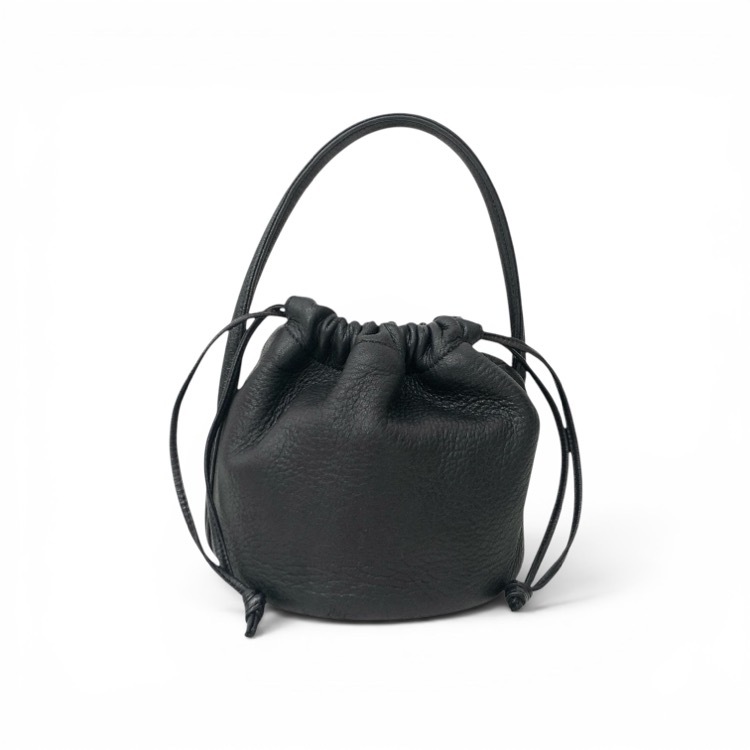 Aeta アエタ HANDLE POUCH MINI ディアレザー ハンドルポーチ ミニ ハンドバッグ ブラック DA109