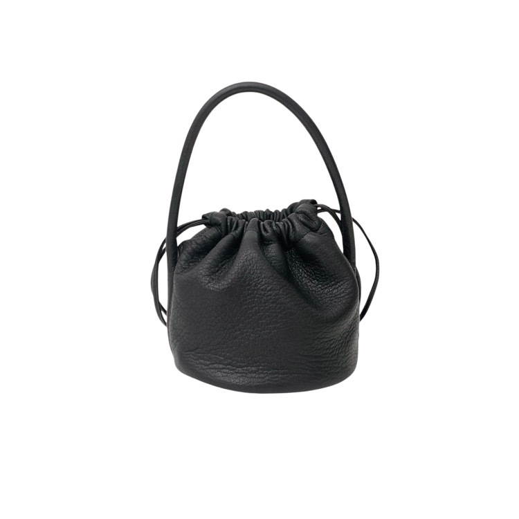 Aeta アエタ HANDLE POUCH MINI ディアレザー ハンドルポーチ ミニ ハンドバッグ ブラック DA109