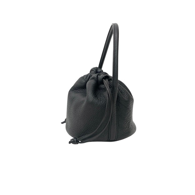 Aeta アエタ HANDLE POUCH MINI ディアレザー ハンドルポーチ ミニ ハンドバッグ ブラック DA109