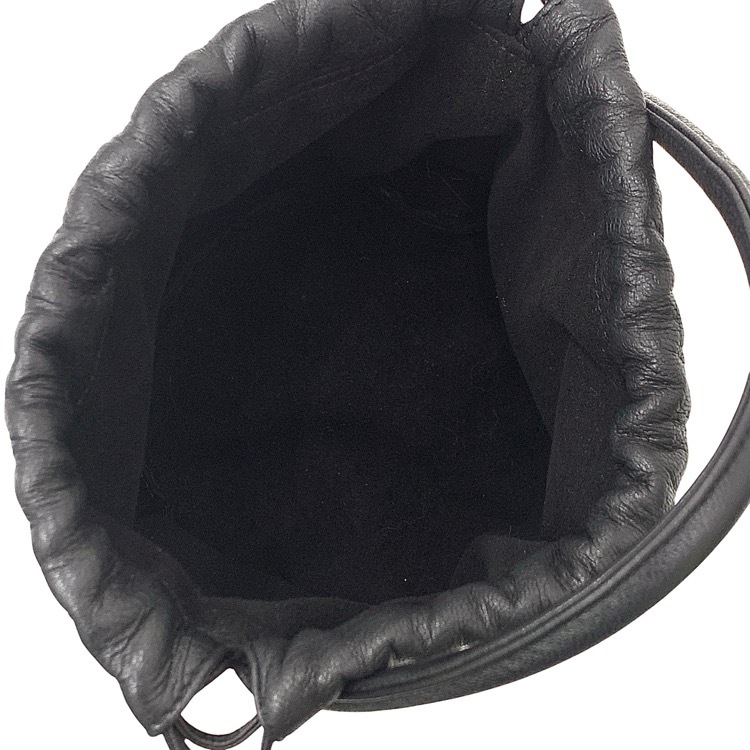 Aeta アエタ HANDLE POUCH MINI ディアレザー ハンドルポーチ ミニ ハンドバッグ ブラック DA109