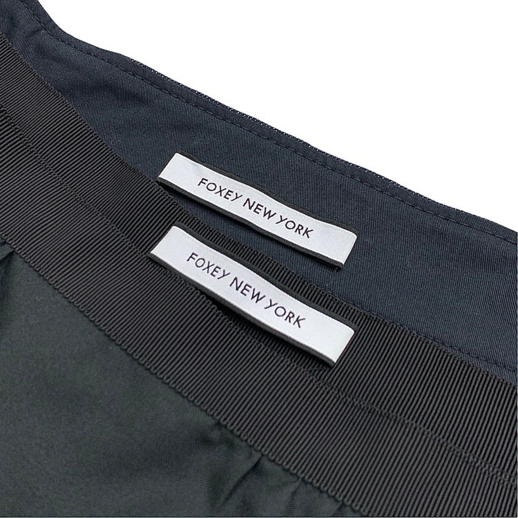 FOXEY NEWYORK フォクシー スカート ジャルダン デニム ドット柄チュール インディゴ 42 43289-NSSOX