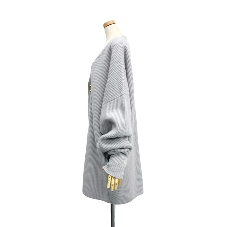 HARUNOBUMURATA ハルノブムラタ KASSEL ロングニットカーディガン アイスグレー 36 HM24W1014-FUK01