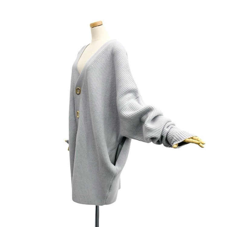 HARUNOBUMURATA ハルノブムラタ KASSEL ロングニットカーディガン アイスグレー 36 HM24W1014-FUK01