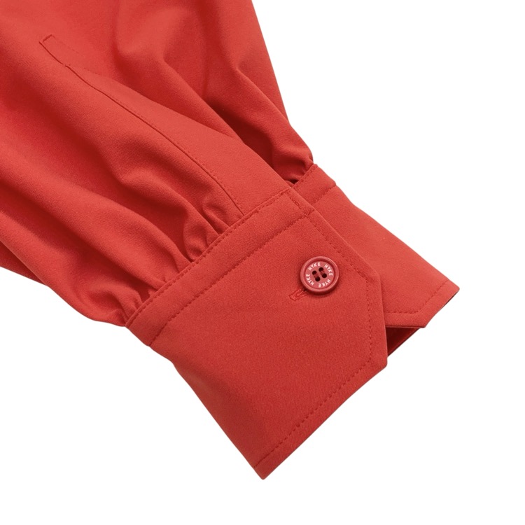 HYKE ハイク MAXI SHIRT DRESS スタンドカラーマキシシャツ ワンピース レッド 2 232-16180