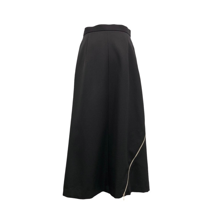 PHOTOCOPIEU フォトコピュー CELIA ZIP-DETAIL LONG SKIRT ジップフレア スカート ブラック 38 242CLA