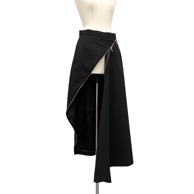 PHOTOCOPIEU フォトコピュー CELIA ZIP-DETAIL LONG SKIRT ジップフレア スカート ブラック 38 242CLA