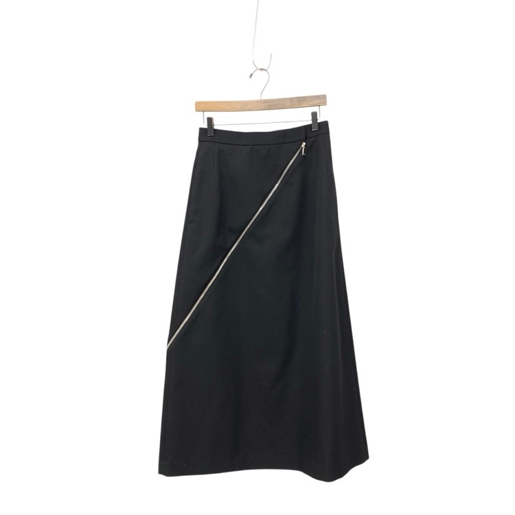 PHOTOCOPIEU フォトコピュー CELIA ZIP-DETAIL LONG SKIRT ジップフレア スカート ブラック 38 242CLA