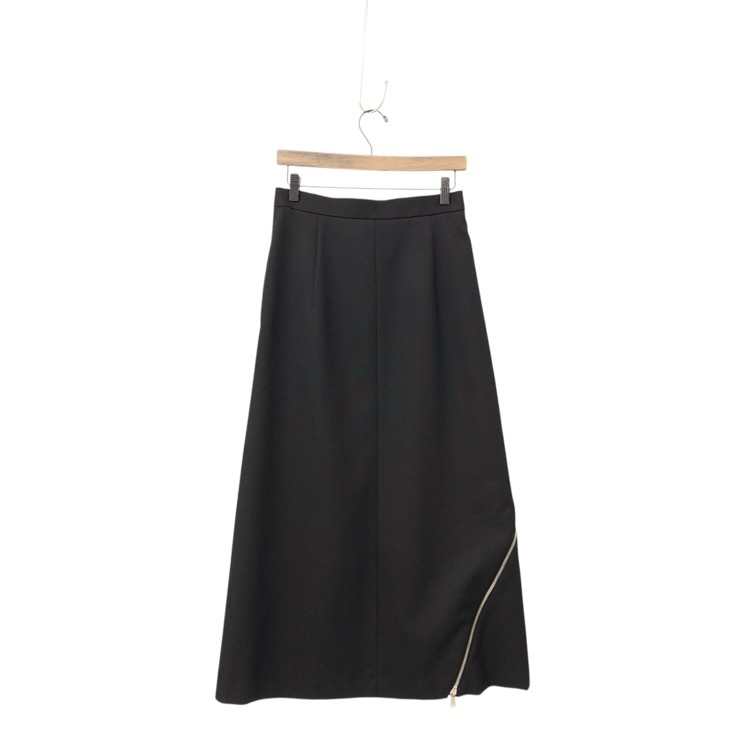 PHOTOCOPIEU フォトコピュー CELIA ZIP-DETAIL LONG SKIRT ジップフレア スカート ブラック 38 242CLA