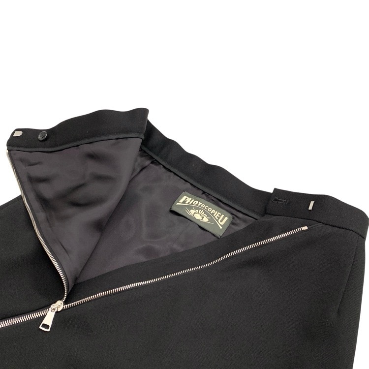 PHOTOCOPIEU フォトコピュー CELIA ZIP-DETAIL LONG SKIRT ジップフレア スカート ブラック 38 242CLA