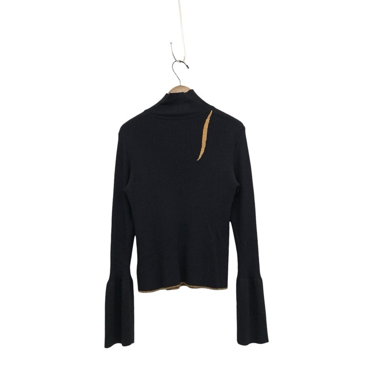 Mame Kurogouchi マメクロゴウチ Kintsugi High Neck Knitted Top 金継ぎハイネックニット ブラック 2 MM24FW-KN078