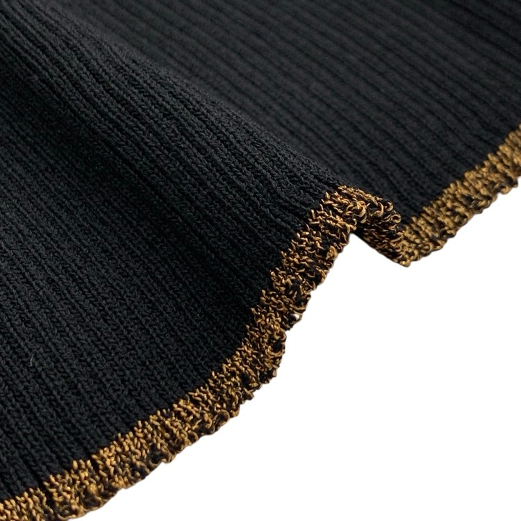 Mame Kurogouchi マメクロゴウチ Kintsugi High Neck Knitted Top 金継ぎハイネックニット ブラック 2 MM24FW-KN078