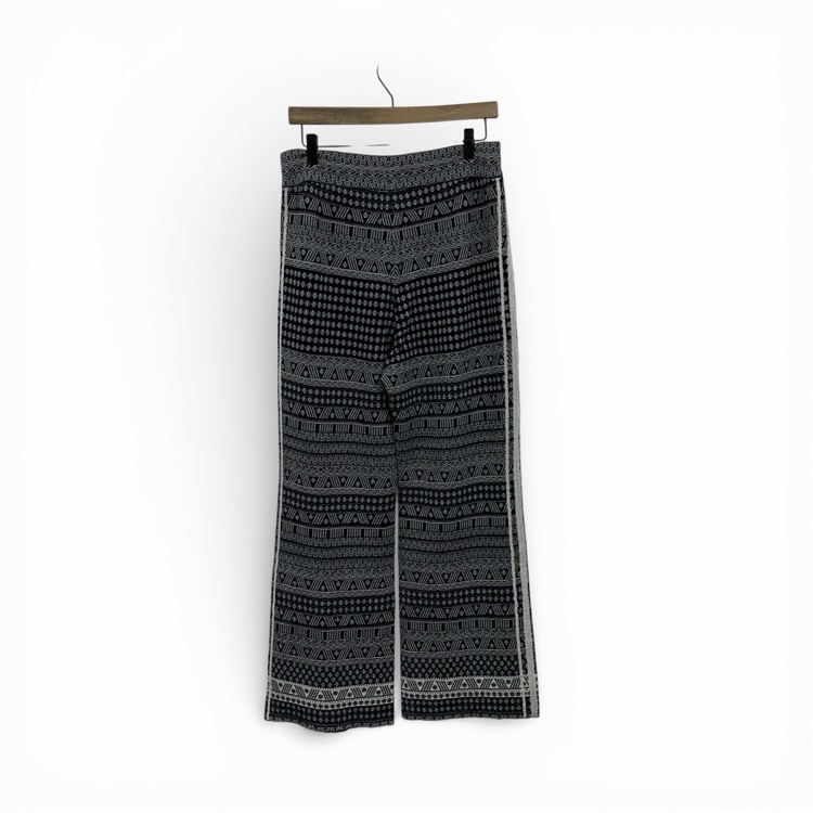 Mame Kurogouchi マメクロゴウチ Mishima Karatsu Small Floral Pattern Knitted Trousers 三島唐津ニットパンツ ネイビー 2 MM24FW-KN109