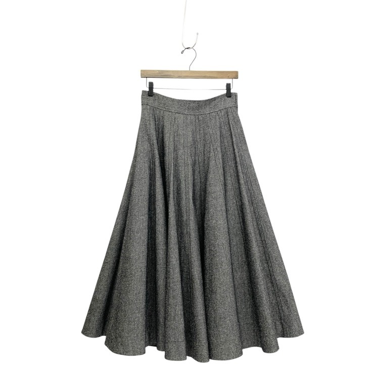 Christian Dior ディオール コットンブレンド ツイル フレア ミディスカート グレー 38 341J34A3439
