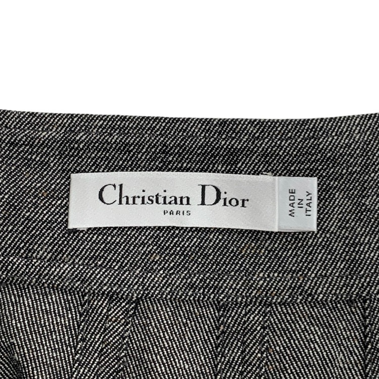 Christian Dior ディオール コットンブレンド ツイル フレア ミディスカート グレー 38 341J34A3439