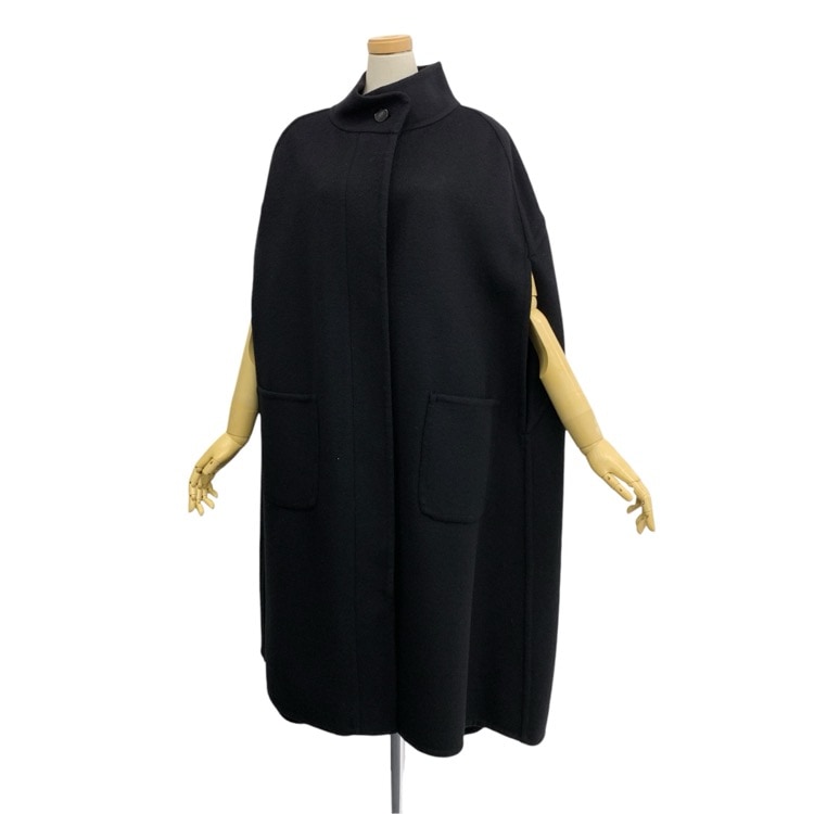 deres デレス Melody Belle coat ウールマントコート ブラック F DER7A