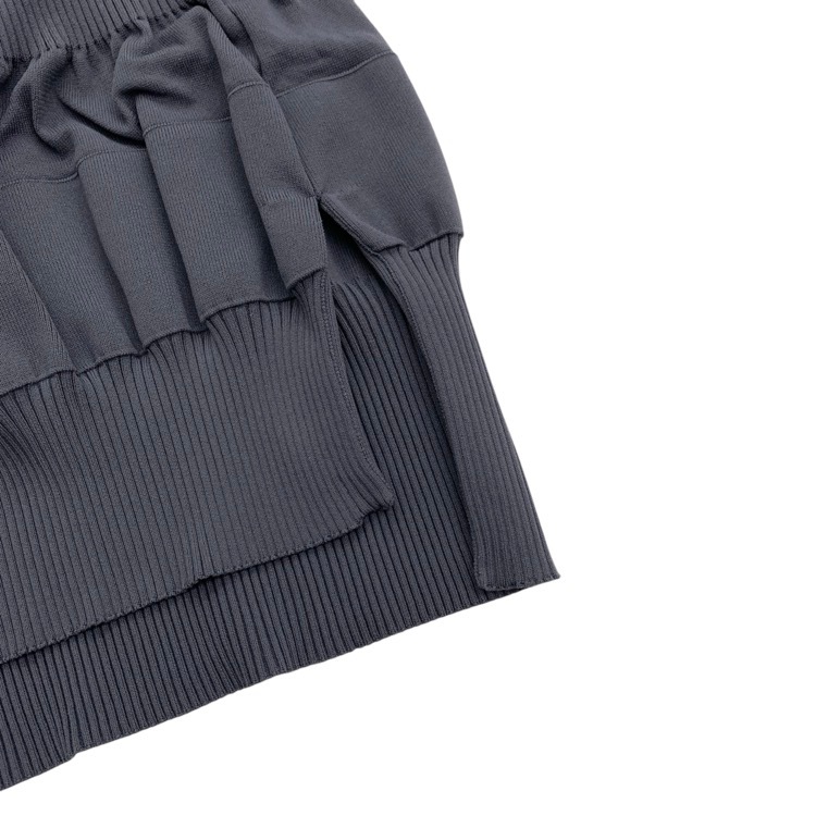 ENFOLD エンフォルド BUMPY PULLOVER 天竺リブ編みニットプルオーバー カットソー グレー 38 300HA470-1100