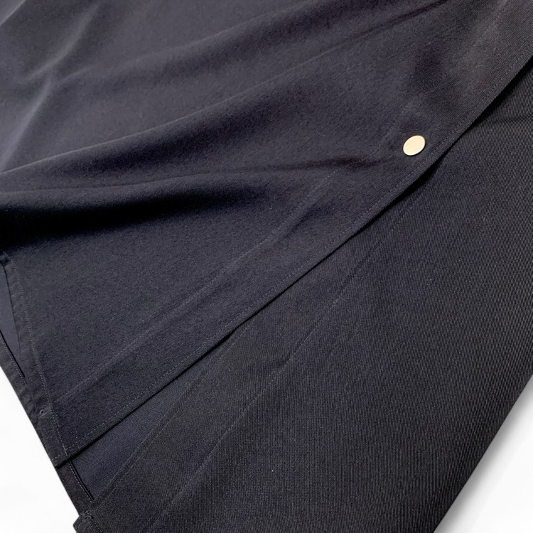 THE RERACS ザ リラクス GUNFLAP APRON DRESS ガンフラップエプロンワンピース ダークネイビー×ブラウン 38 23SS-REOP-121L-J