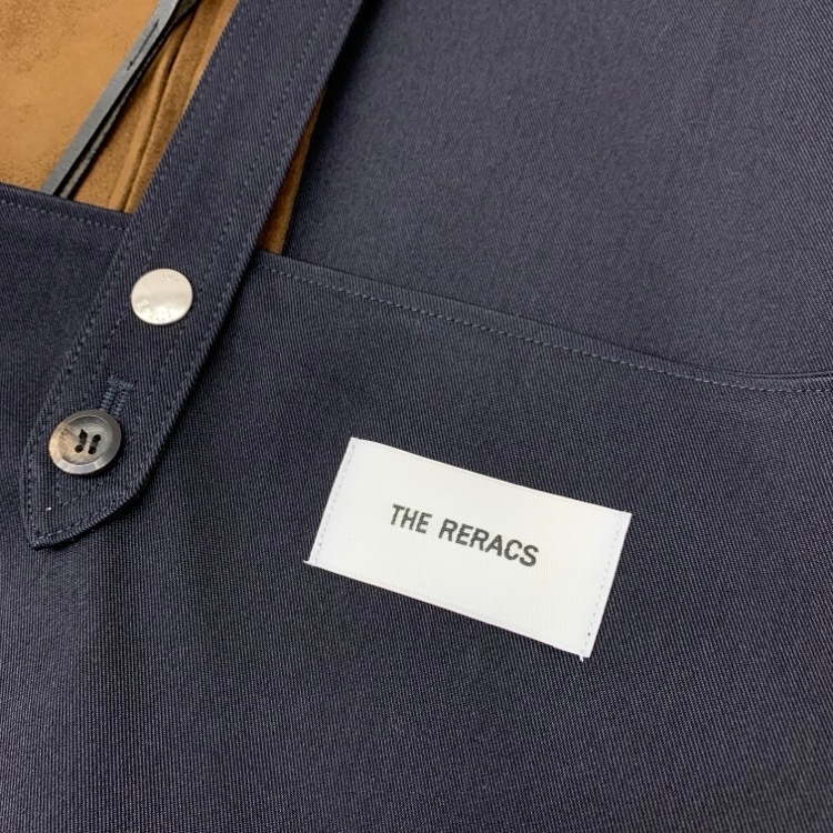 THE RERACS ザ リラクス GUNFLAP APRON DRESS ガンフラップエプロンワンピース ダークネイビー×ブラウン 38 23SS-REOP-121L-J