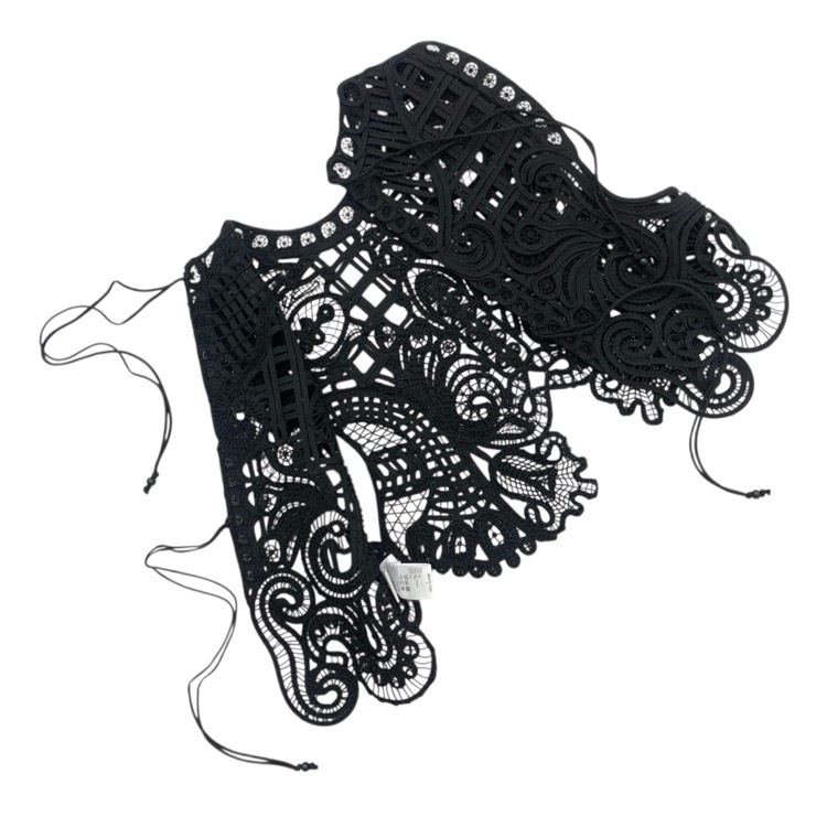 Mame Kurogouchi マメクロゴウチ Cord Embroidery Vest コード刺繍ベスト ブラック F MM24FW-SH091