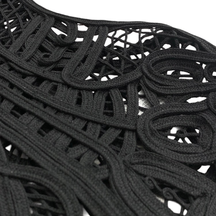Mame Kurogouchi マメクロゴウチ Cord Embroidery Vest コード刺繍ベスト ブラック F MM24FW-SH091