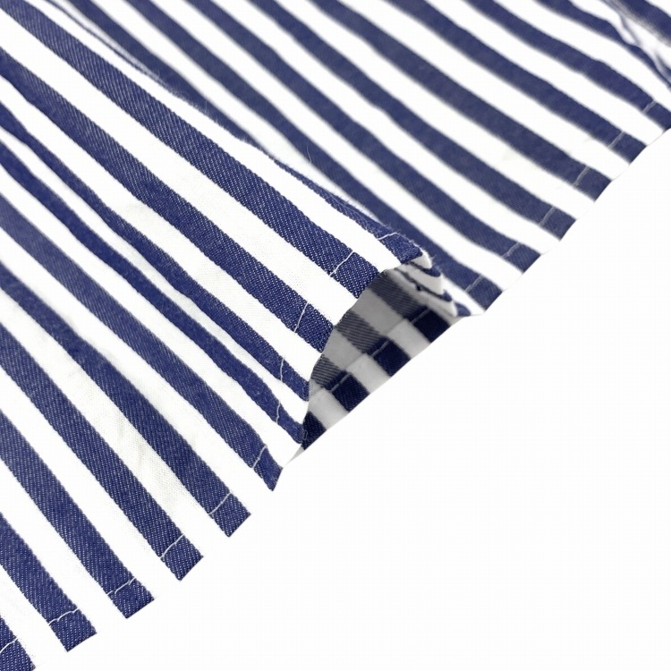 ENFOLD エンフォルド LONG-COLLAR SHIRT ストライプデザインシャツ ブラウス ブルー 38 300GA230-1470