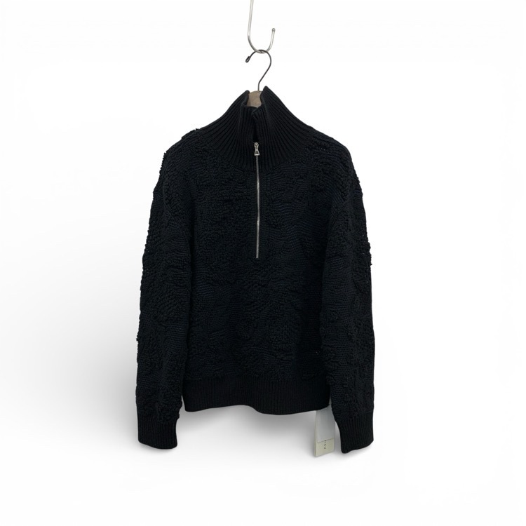 PHOTOCOPIEU フォトコピュー TATE HALF-ZIP SWEATER ハーフジップセーターニット ブラック TU 252TAT