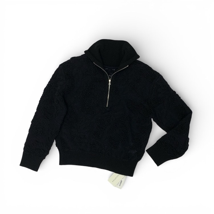 PHOTOCOPIEU フォトコピュー TATE HALF-ZIP SWEATER ハーフジップセーターニット ブラック TU 252TAT