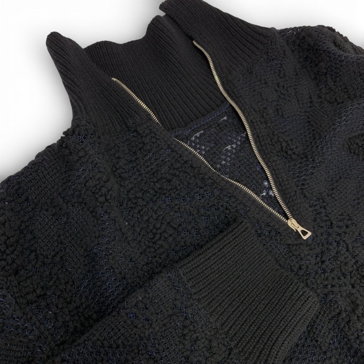 PHOTOCOPIEU フォトコピュー TATE HALF-ZIP SWEATER ハーフジップセーターニット ブラック TU 252TAT