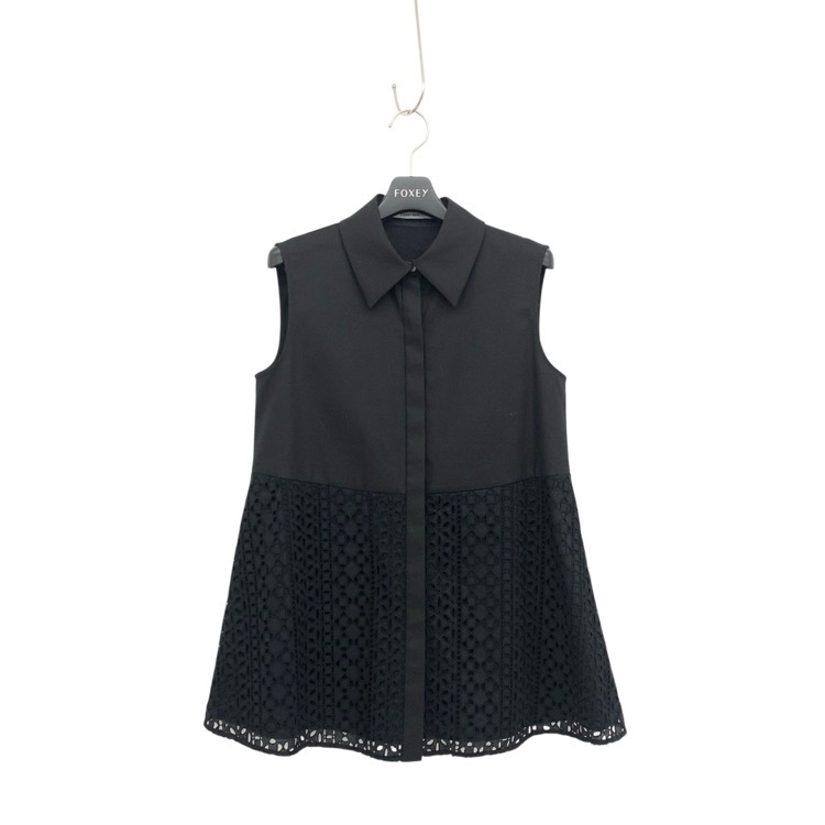 FOXEY NEWYORK フォクシー ブラウス イングリッシュガーデン ブラック 38 44223-NSTOE
