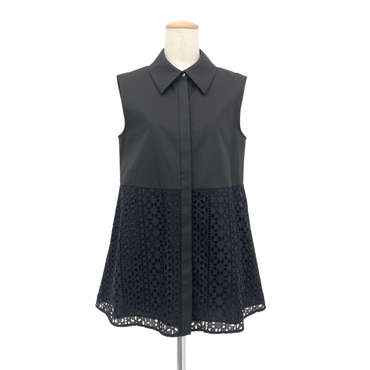FOXEY NEWYORK フォクシー ブラウス イングリッシュガーデン ブラック 38 44223-NSTOE