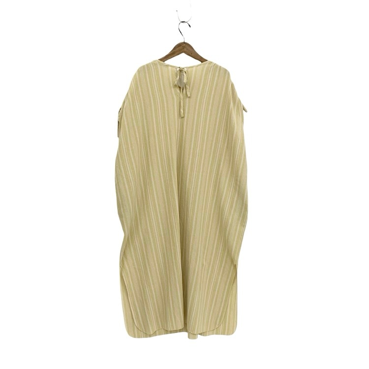2025SS PHEENY フィーニー Cotton stripe N/S dress コットンストライプノースリーブワンピース ライム F PS25-OP02