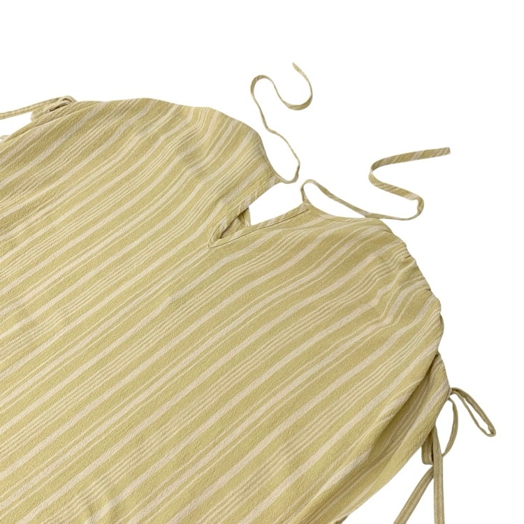 2025SS PHEENY フィーニー Cotton stripe N/S dress コットンストライプノースリーブワンピース ライム F PS25-OP02
