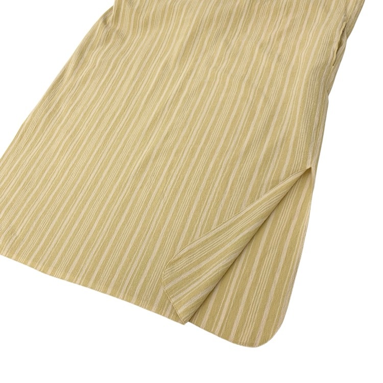 2025SS PHEENY フィーニー Cotton stripe N/S dress コットンストライプノースリーブワンピース ライム F PS25-OP02