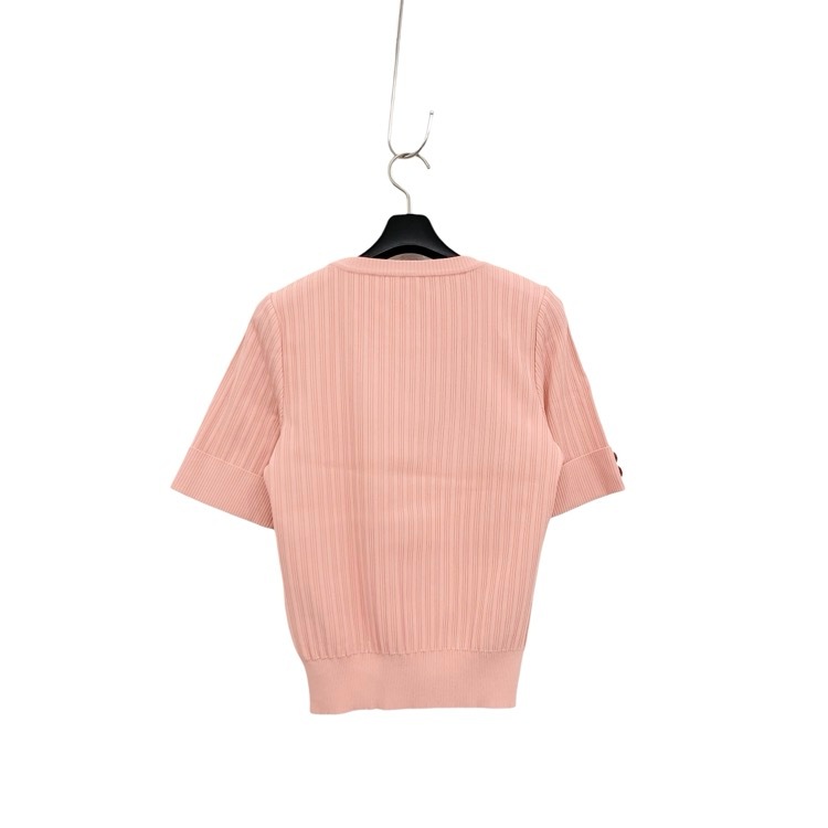 FOXEY フォクシー ニットトップ マルティーニ Knit Top “Martini” ハーフスリーブ サーモンピンク 38 45838-KSTOG