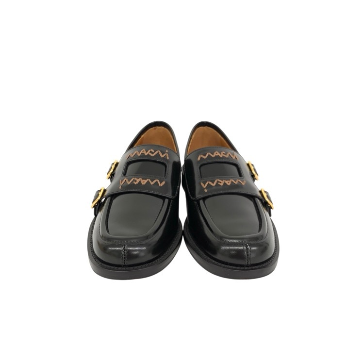 MARNI マルニ ダブルバックルカーフレザーローファー Bambi 3.0 ブラック 36 MOMS006002