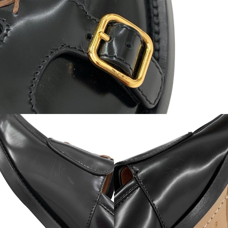 MARNI マルニ ダブルバックルカーフレザーローファー Bambi 3.0 ブラック 36 MOMS006002