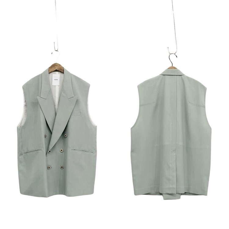 2024SS UJOH ウジョー 6BW OVER SIZE VEST/Cord Belt SKT ベスト＆ベルトスカート U751-V02-100/U751-S01-100