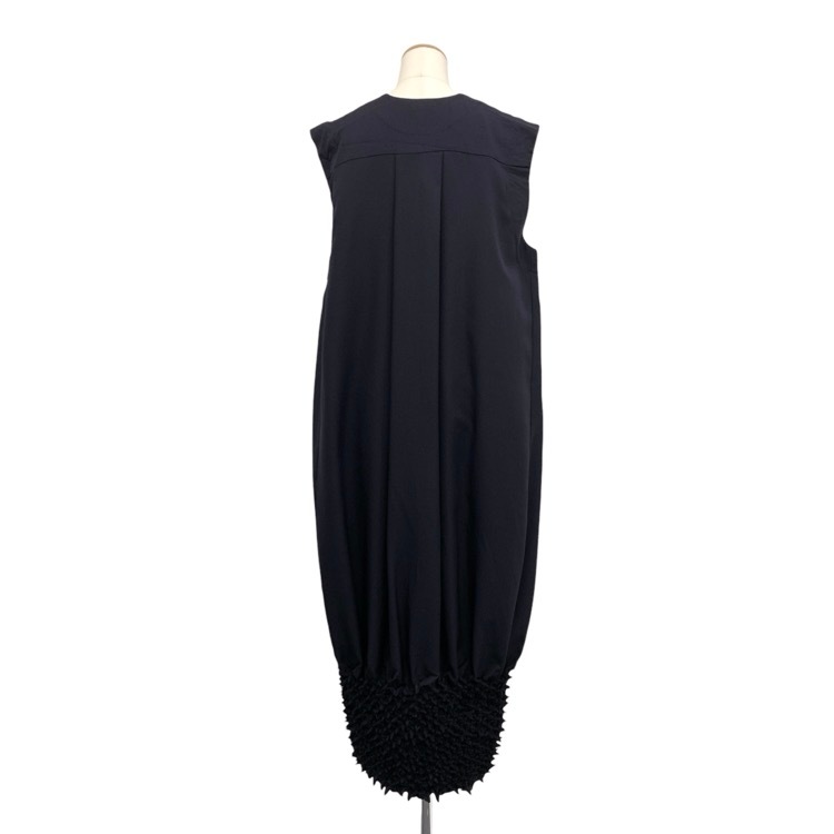 TELMA テルマ SHIBORI DRESS ノースリーブシボリ ワンピース ネイビー 34 TLM23FH072