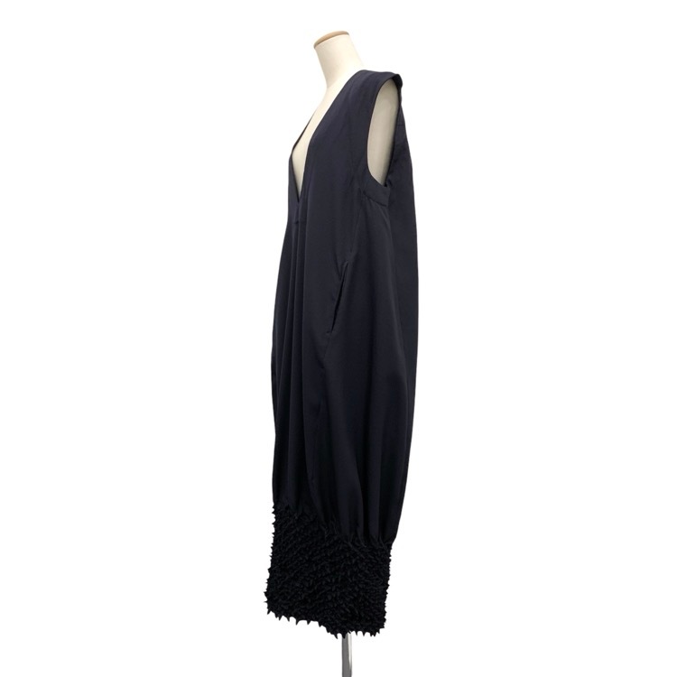 TELMA テルマ SHIBORI DRESS ノースリーブシボリ ワンピース ネイビー 34 TLM23FH072