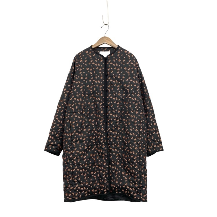 Mame Kurogouchi マメクロゴウチ Osmanthus Motif Jacquard Coat 金木犀モチーフジャガードコート ブラック 2 MM21FW-CO507