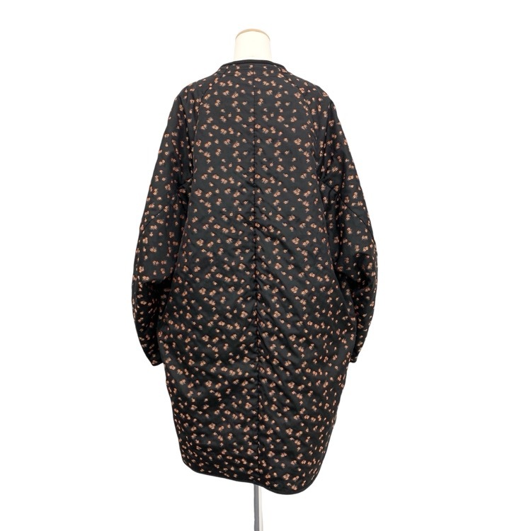 Mame Kurogouchi マメクロゴウチ Osmanthus Motif Jacquard Coat 金木犀モチーフジャガードコート ブラック 2 MM21FW-CO507