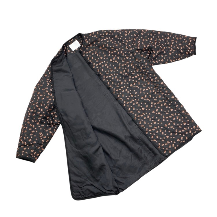 Mame Kurogouchi マメクロゴウチ Osmanthus Motif Jacquard Coat 金木犀モチーフジャガードコート ブラック 2 MM21FW-CO507