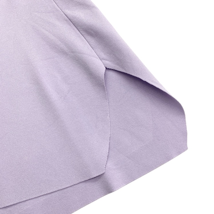 Mame Kurogouchi マメクロゴウチ Milano Ribbed V-Neck Top ミラノリブVネックニットトップス ラベンダー 1 MM22SS-KN047